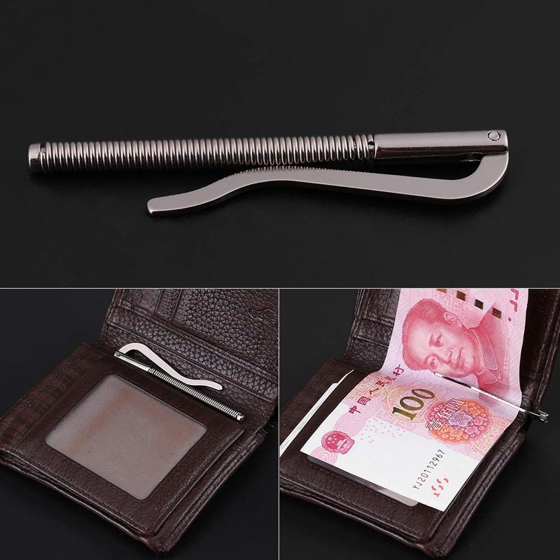 Silver Money Clip Tool For Bifold Leather Wallet Credit Card Holder 7.5cm - Image 3